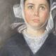 Painting young girl praying