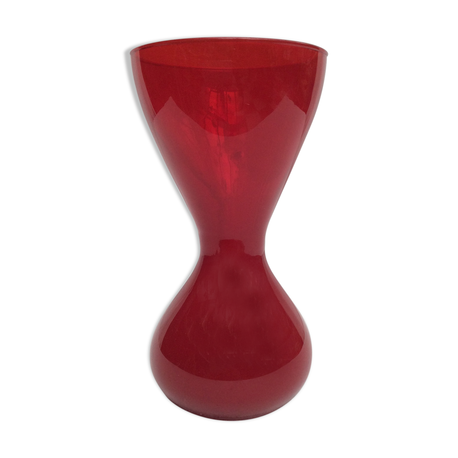 Vase en verre couleur rouge vintage