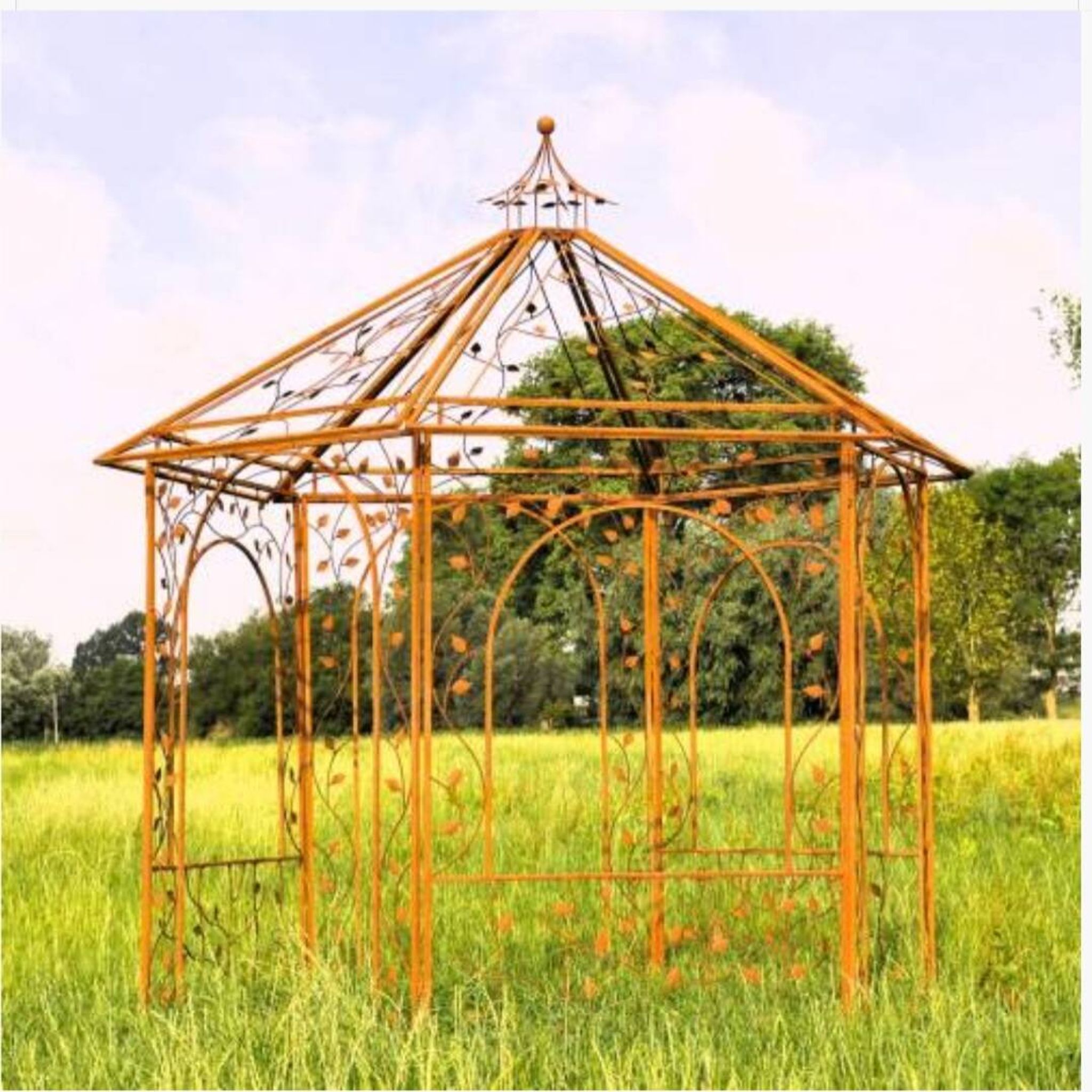 Gloriette, arbour, wrought iron pergola