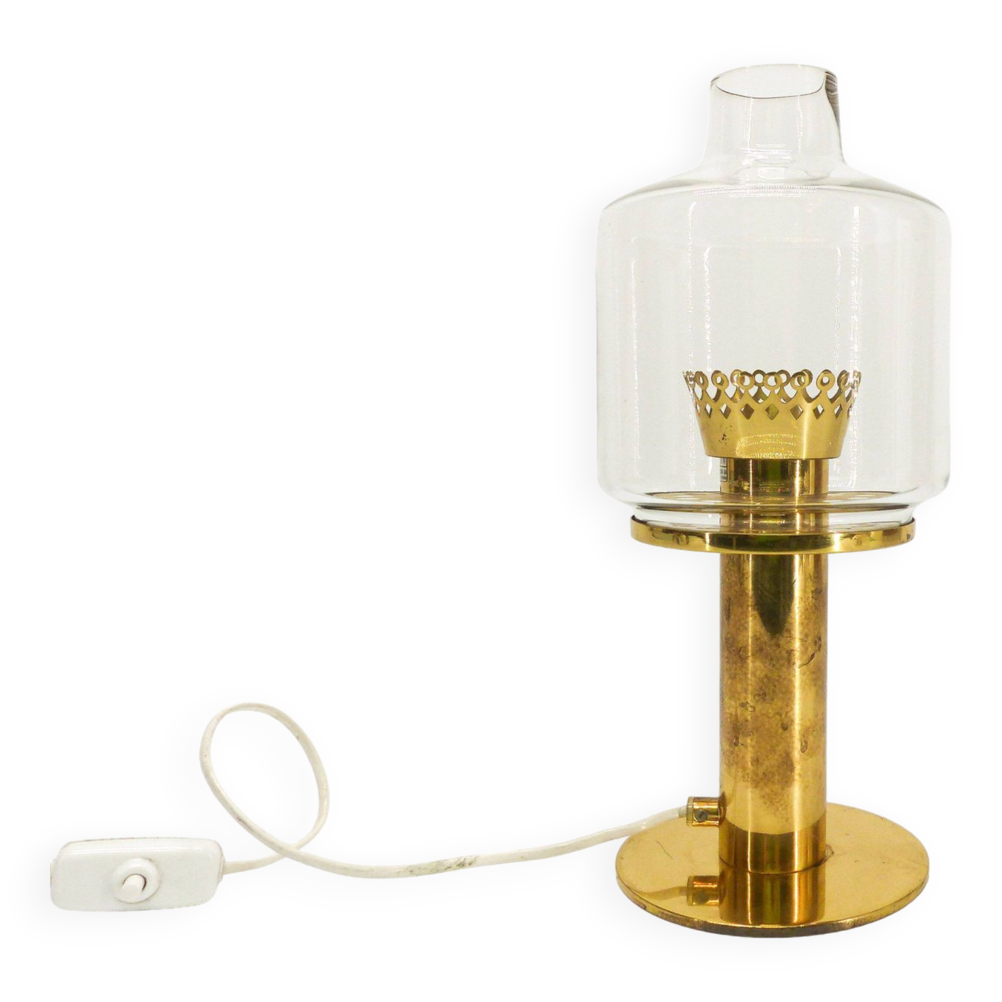 Scandinavian lamp Hans-Agne Jakobsson brass and glass B 102
