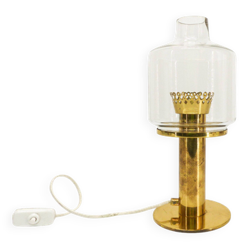 Lampe scandinave Hans-Agne Jakobsson laiton et verre B 102