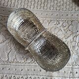 Woven silver-plated metal basket