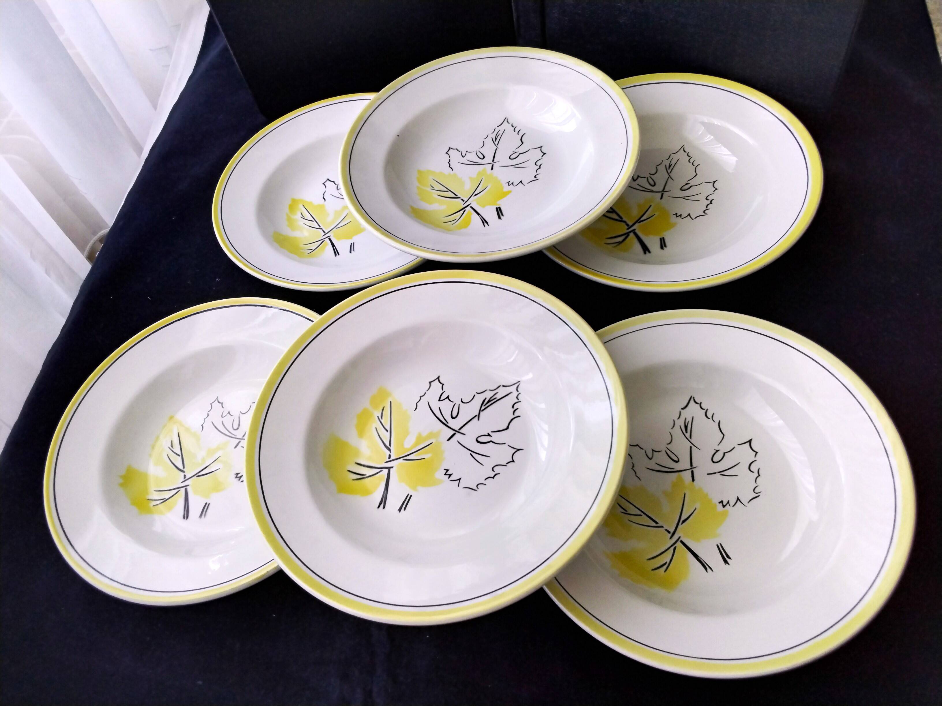 6 deep plates from Badonviller earthenware FB