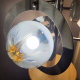 Pendant lamp, chandelier, chrome and Murano glass, Mazzega, Italy, 1960-70