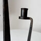 Brutalist wrought iron candlestick pair
