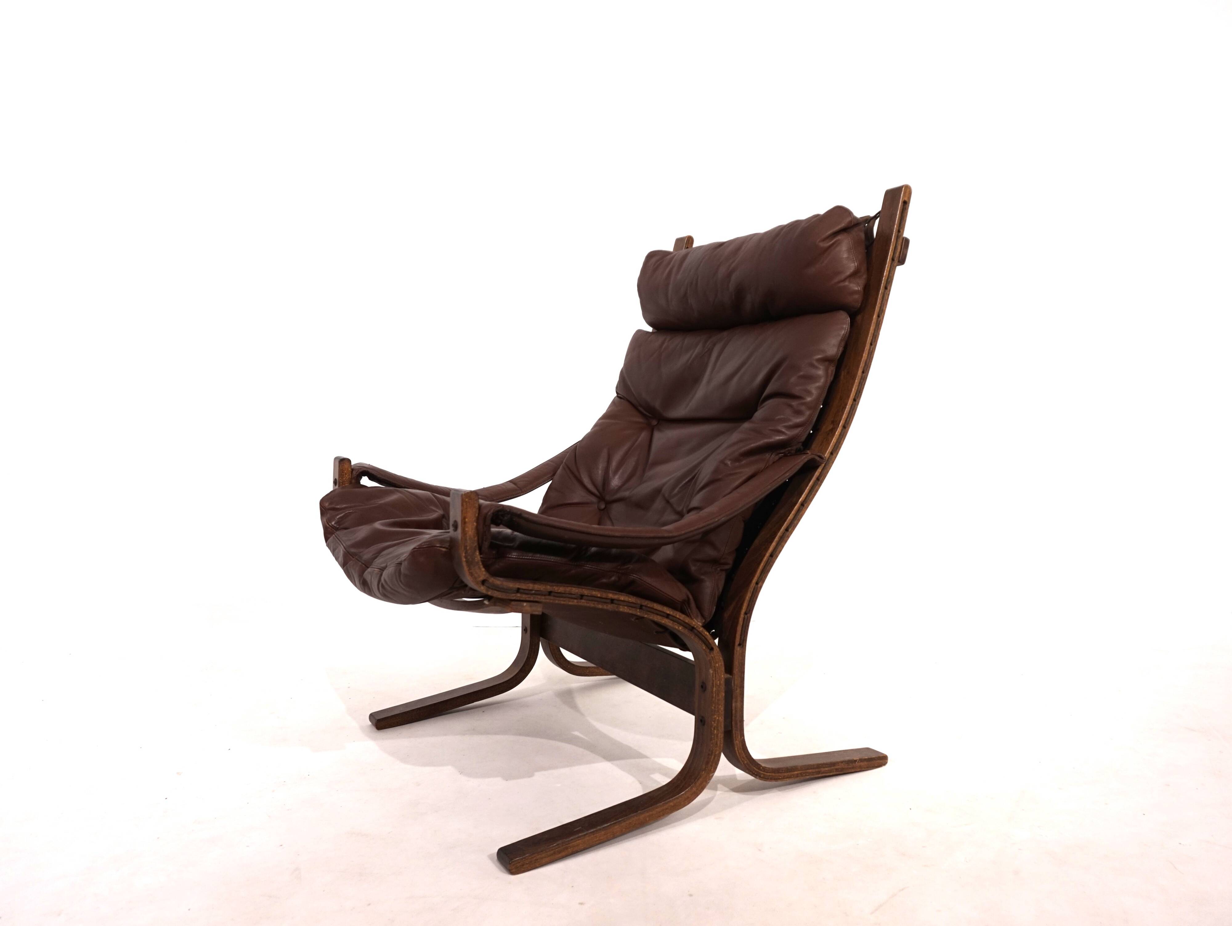 Westnofa Siesta leather lounge chair by Ingmar Relling, 1960