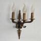 Set of 3 Bronze French Empire Style Triple Light Wall Sconces Neoclassical