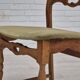 Années 1970, ensemble de 4 chaises de salle à manger danoises, état d'origine, bois de chêne, meuble velours.
