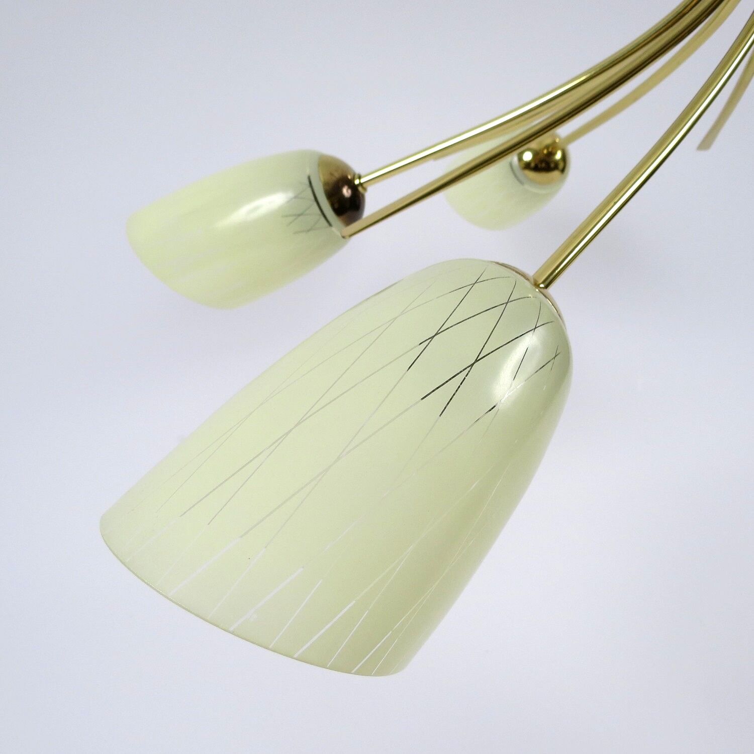 Brass and glass chandelier, 1950s