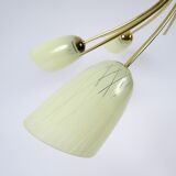 Lustre en laiton et verre, années 1950