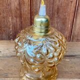 Vintage cut amber glass suspension globe.