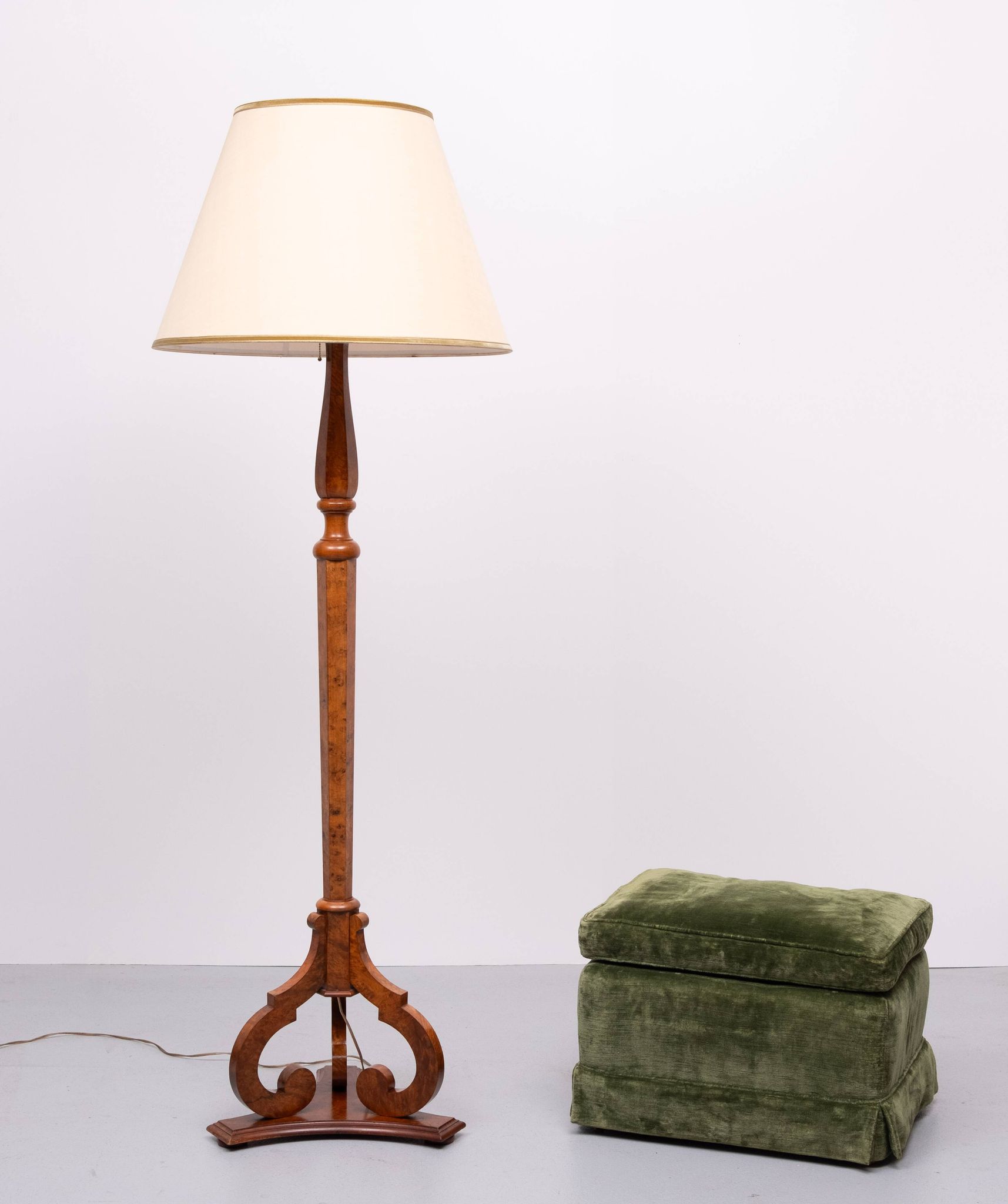 Stunning large Antique Biedermeier Burl floor lamp . Germany