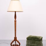 Stunning large Antique Biedermeier Burl floor lamp . Germany