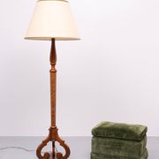 Stunning large Antique Biedermeier Burl floor lamp . Germany