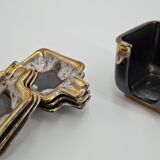 Ensemble de 6 cendriers et porte cendriers en céramique -1970