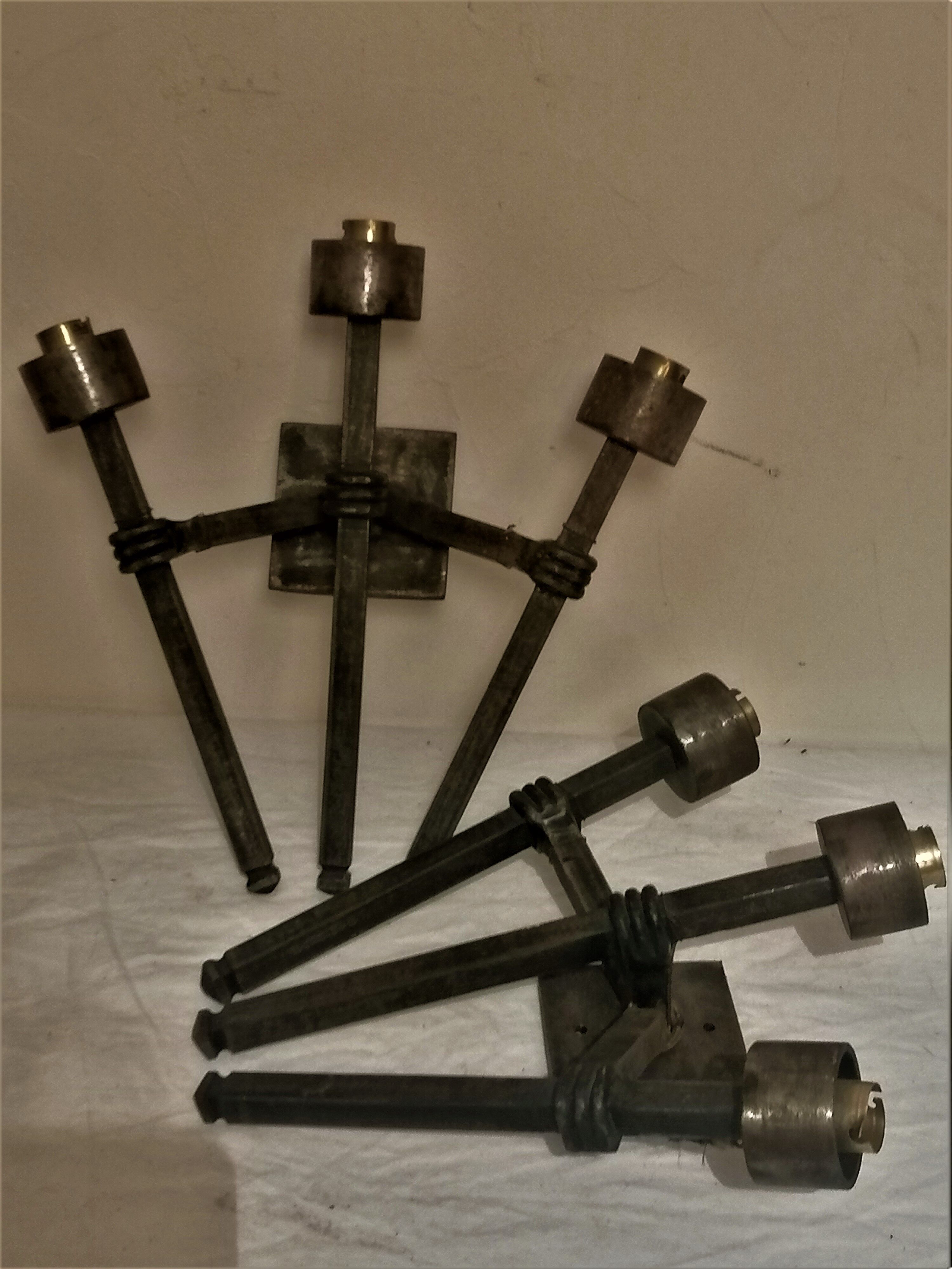 Pair of metal wall lamps from the 50