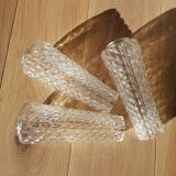 Set of 3 vintage molded glass tulips