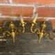 Pair of Double Wall Lights in Antique Louis XV Style, Gilded Bronze Vintage #D67