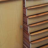 1950s chest of drawers bicolor maple/walnut