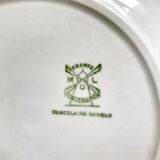 Four antique plates in fine white earthenware Moulin des Loups