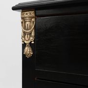 20th Century Louis XV-Style Black Lacquered Chest of Drawers with brass Mou