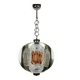 Amber mid-century chrome chandelier by Toni Zuccheri for Veart, Italy, 1970s.