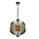 Amber mid-century chrome chandelier by Toni Zuccheri for Veart, Italy, 1970s.