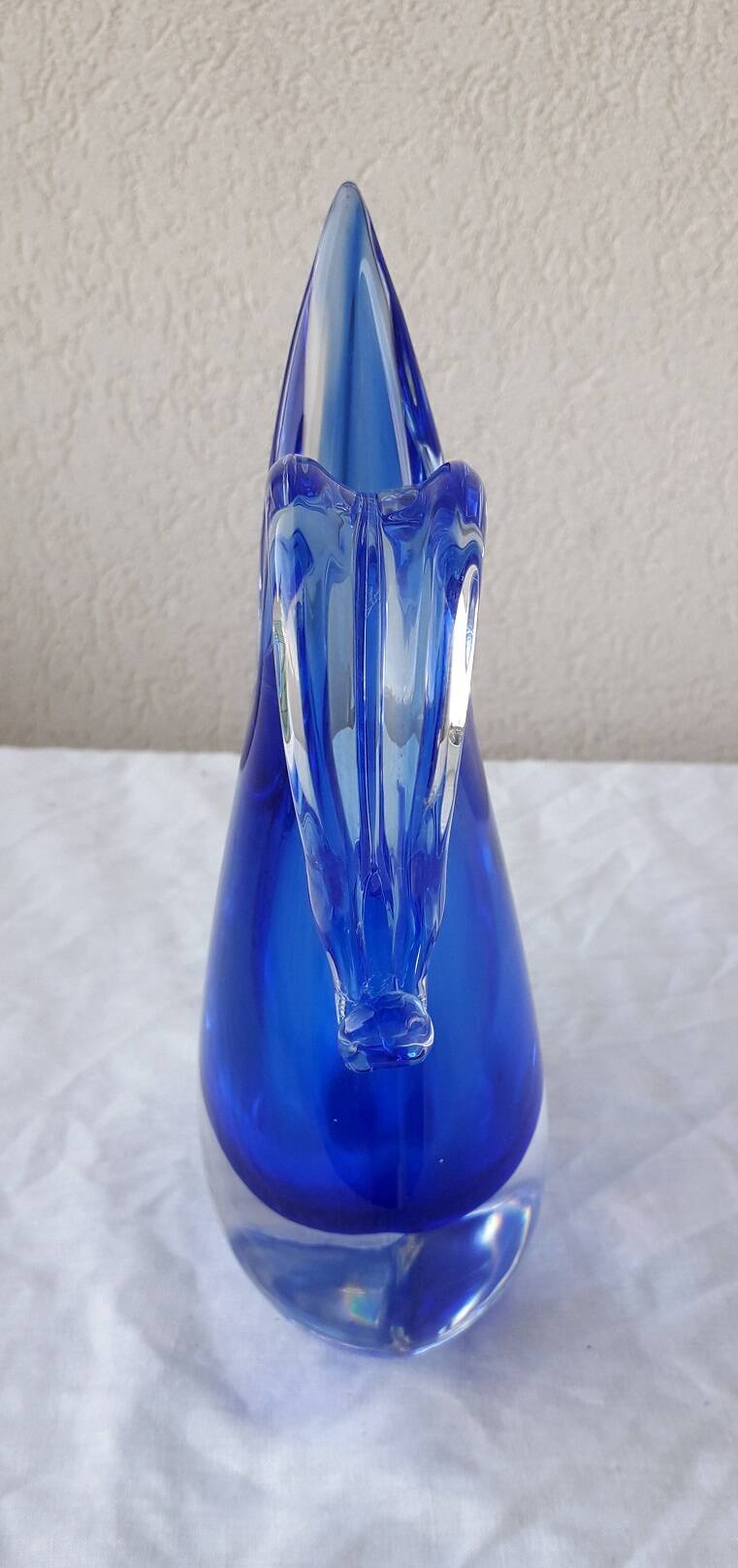 Vase pichet verre bleu Murano Flavio Poli Seguso