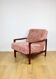 Wooden vintage brown armchair pink long hair proj. Z. Bączyk - 2 pieces available