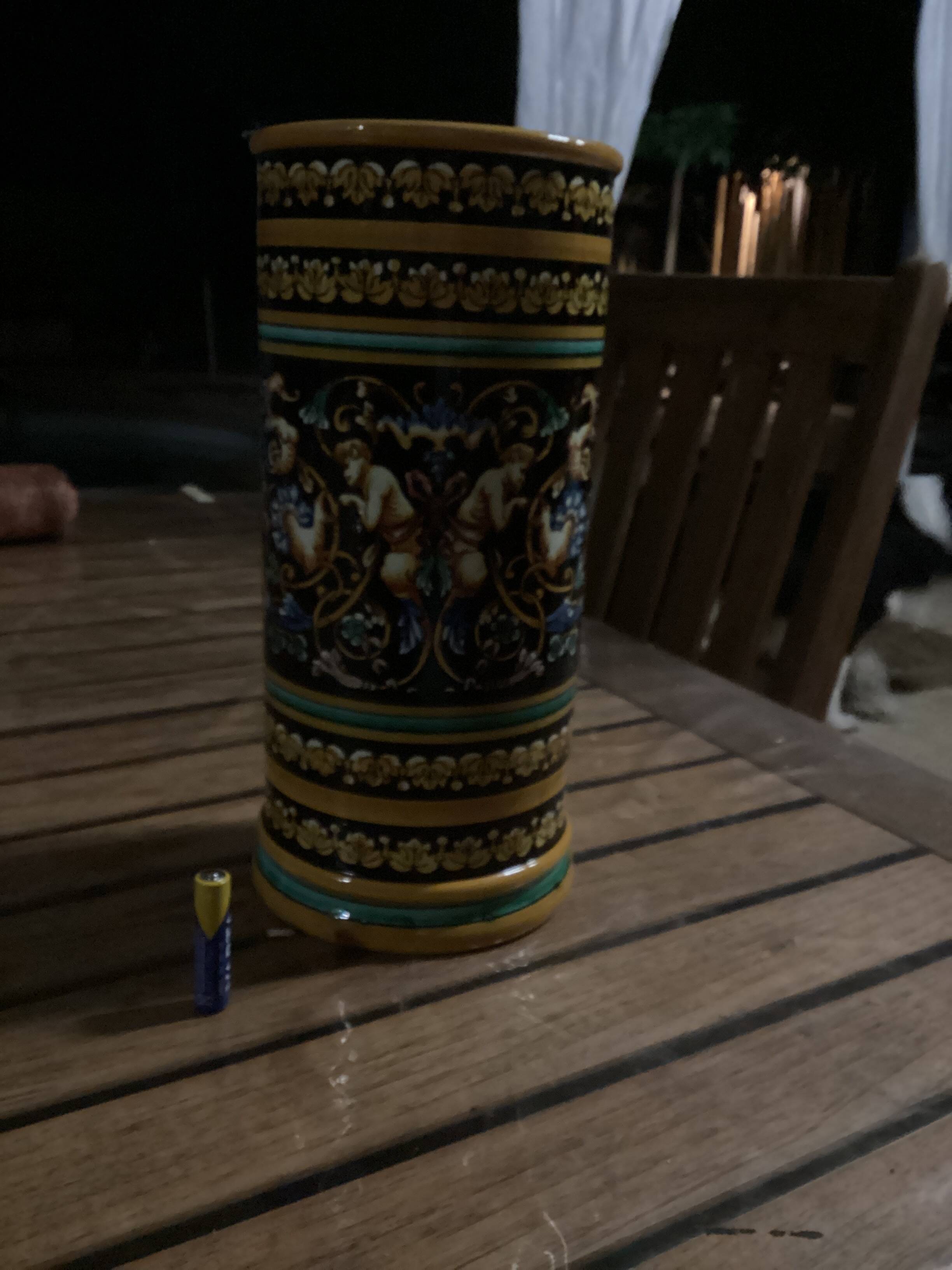 2 vase rouleau en faïence, gein