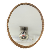 Miroir en osier tressé