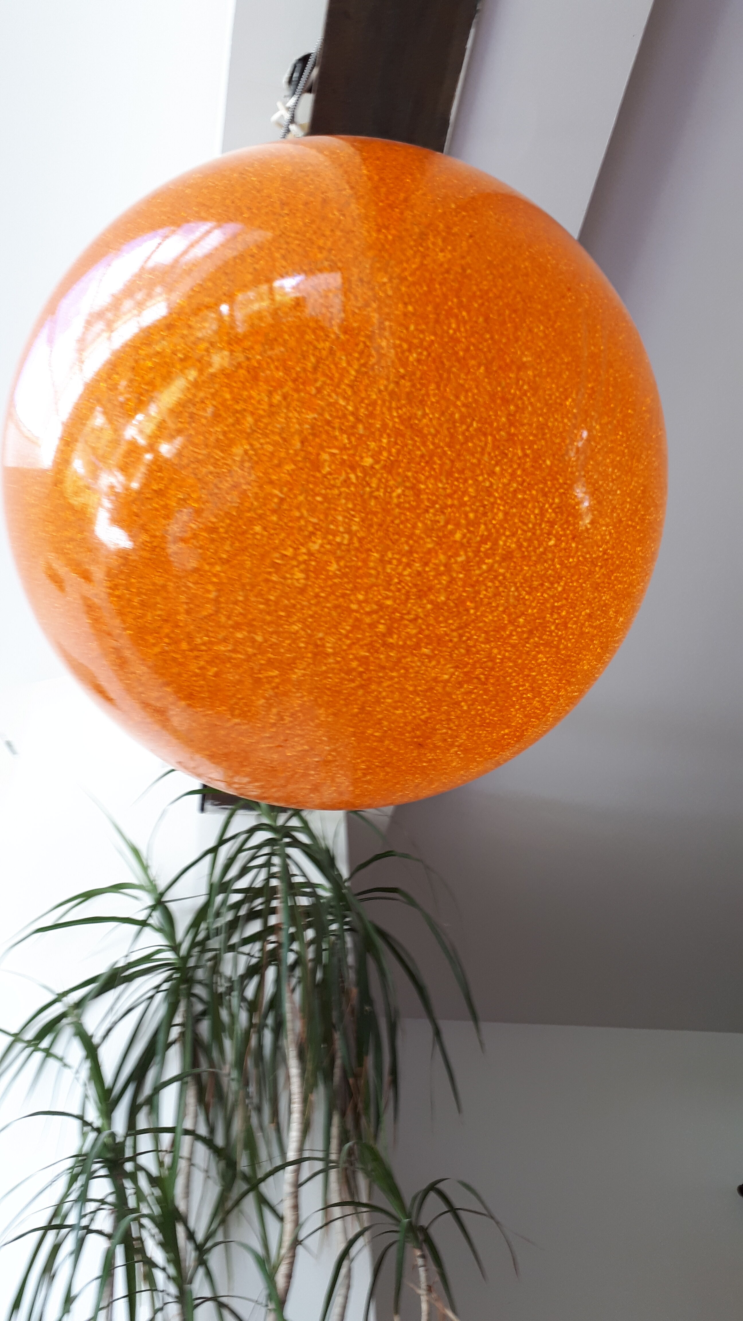 Globe Orange plastic style perspex, years 70/80