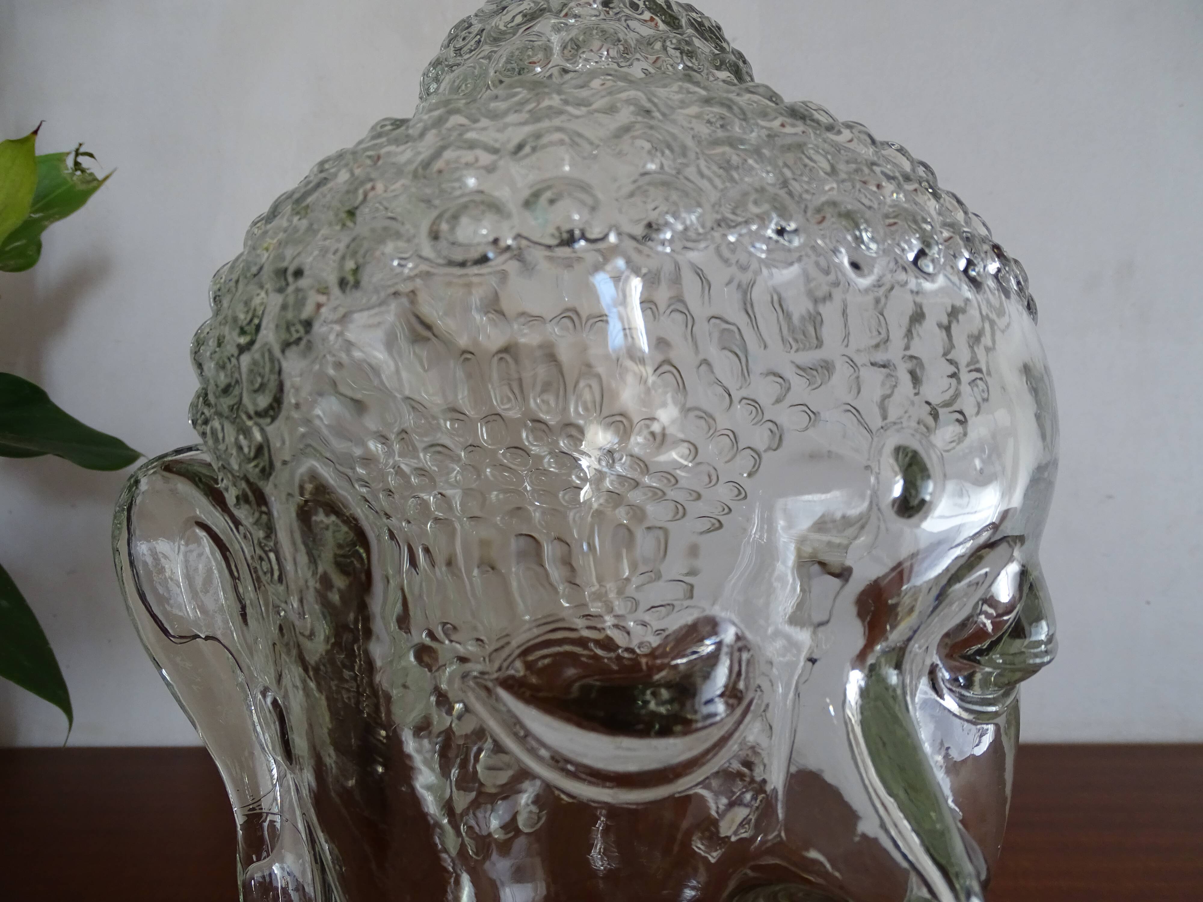 Old molded glass head - vintage blown glass - Object of curiosity