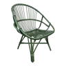Green rattan armchair