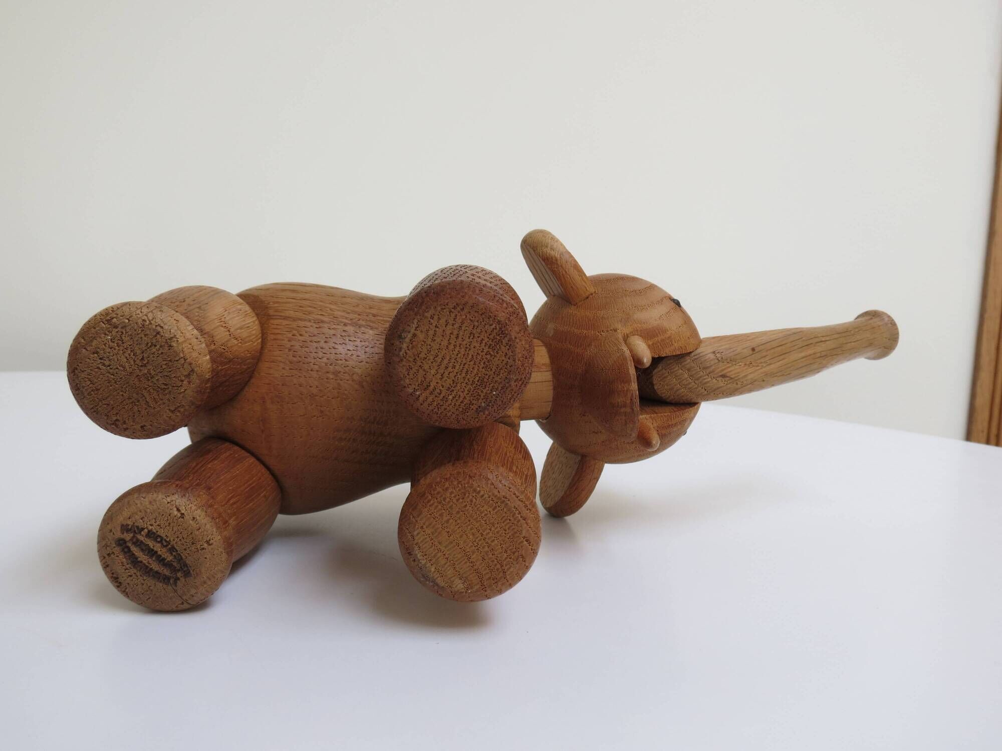 Set of 3 1960s Kay Bojesen Vintage Wooden Toy Monkey Elephant Bear Danish