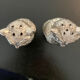 Duo of salt shaker and pepper owl shape in metal