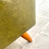 Vintage children's armchair in green skai