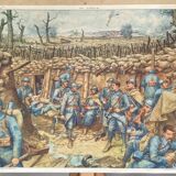 Double-sided school poster signed herouar collection rossignol verdun june 1940