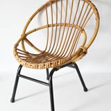 Vintage rattan children's armchair from the 50s/60s