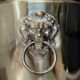 Hollywood Regency style umbrella stand, brass finish and lio pattern.