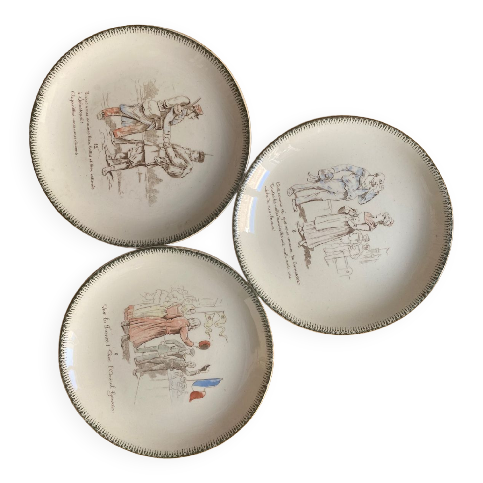 Creil Montereau - trio of plates