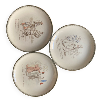 Creil Montereau - trio of plates