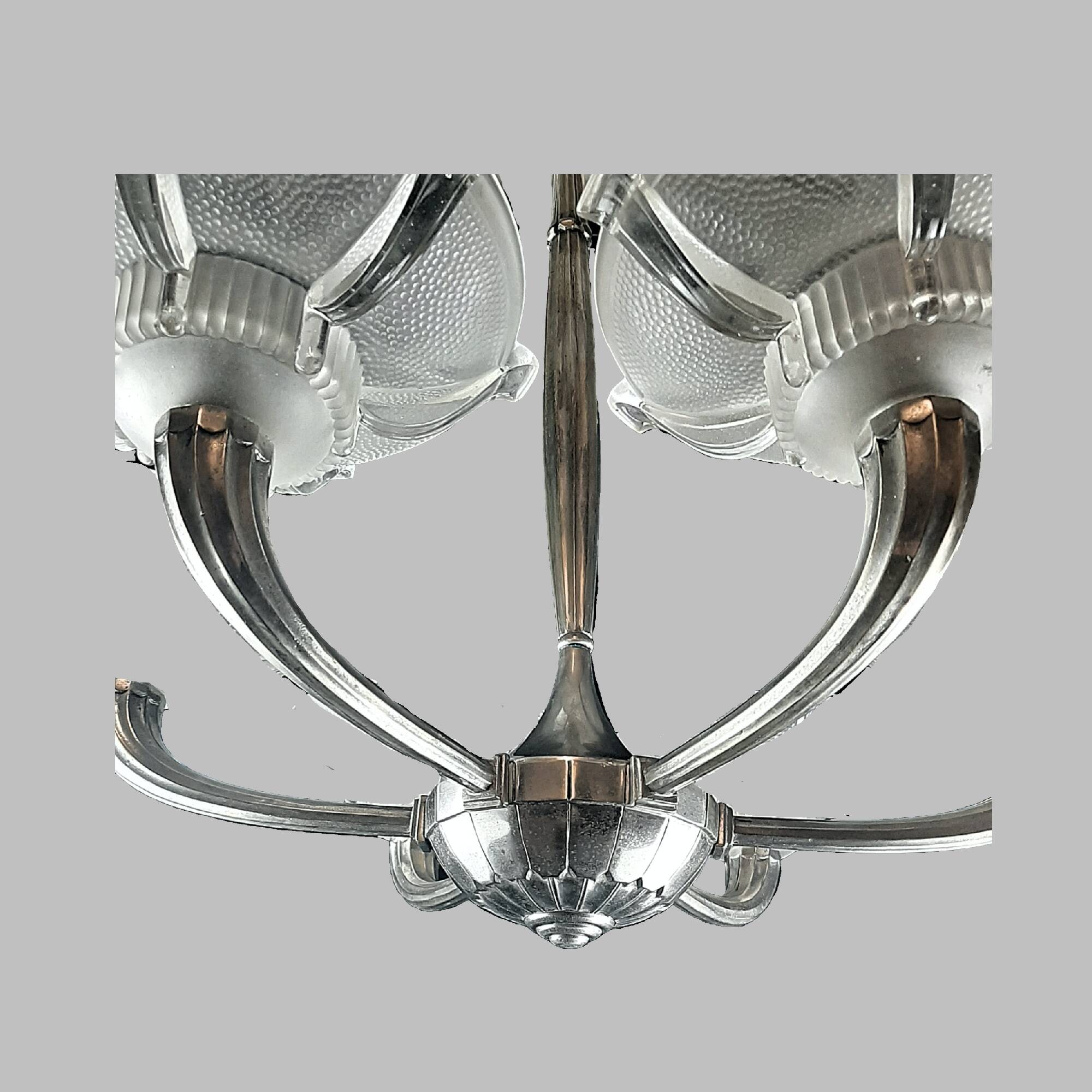 Lustre art deco 6 coupelles ezan