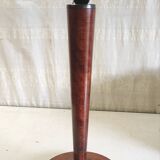 Table lamp by Unilux in wood and brass - mid 20th century.