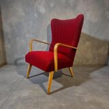 Vintage Scandinavian armchair with a high back / single seat