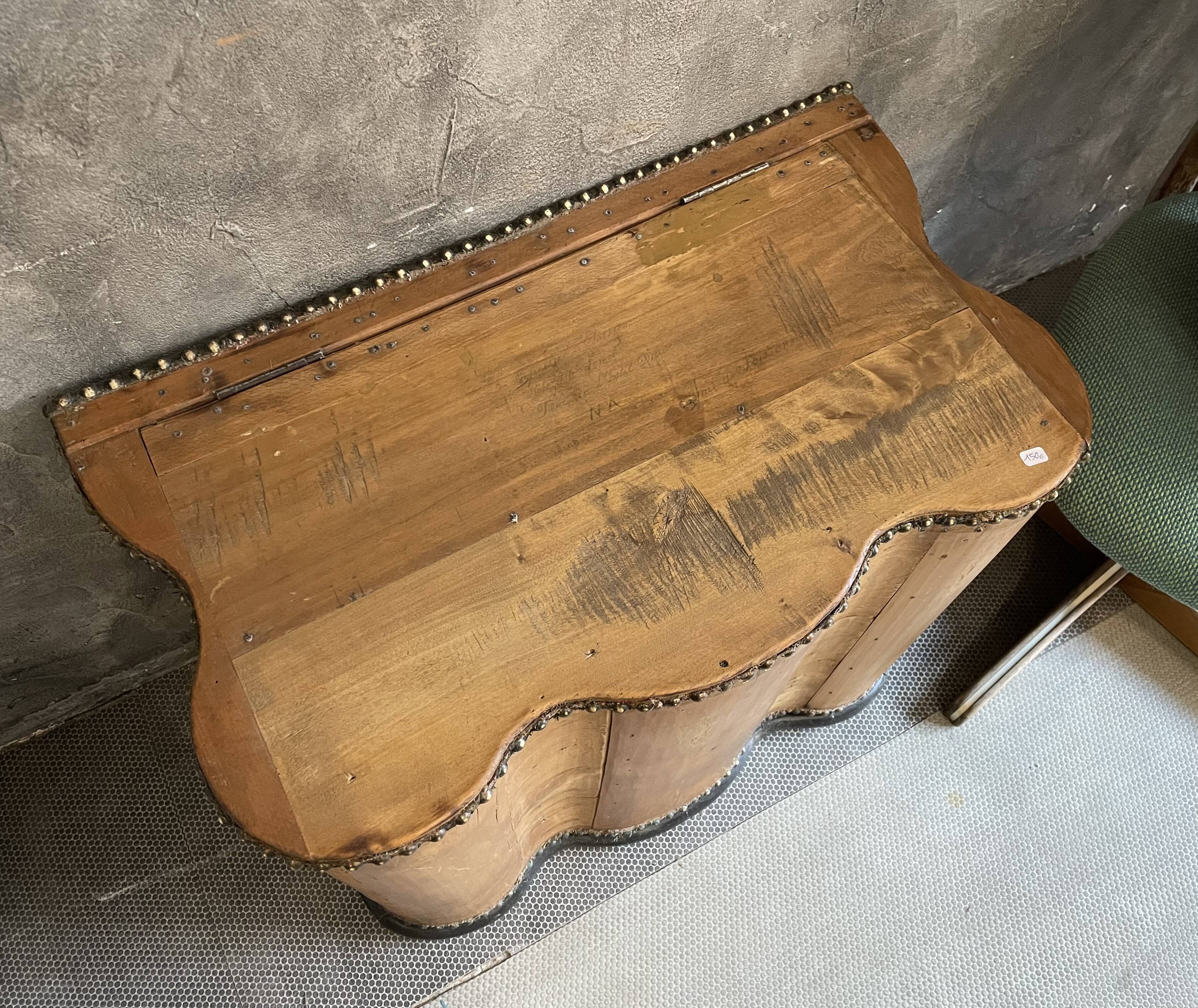 Rounded old wood chest