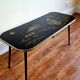 Vintage Retro 1950s/1960s Glass Top Coffee Table With Black Dansette Legs