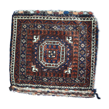 Ancient Afghan Baluch handmade carpet 44cm x 45cm 1900s, 1C384