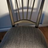 Lot 2 chaises bois tissu