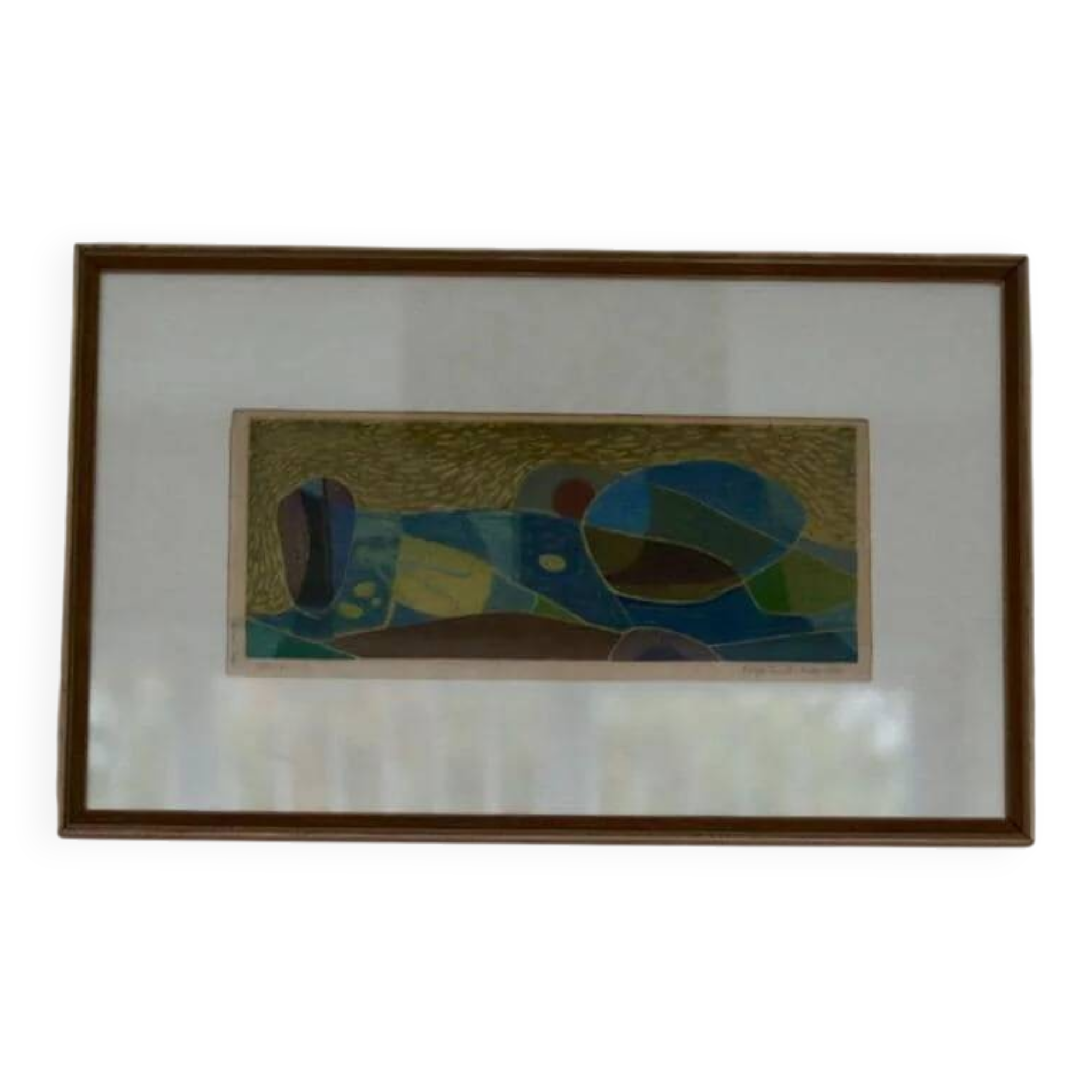 Huile glacée suédoise sur panneau – « Composition » par Frithjof Smit-Hald